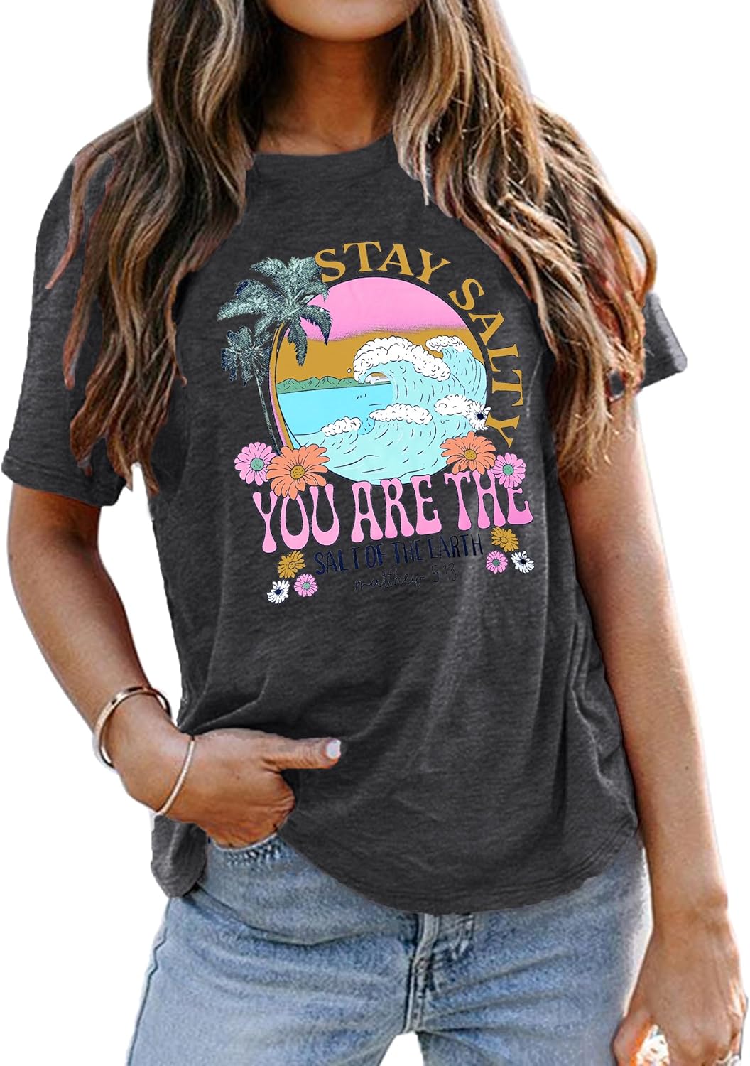 Christian Bible Verse Tshirt Summer Beach Graphic Tees Hawaiian Tops