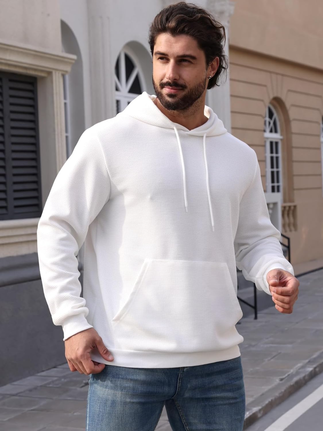 Men's Hoodie Casual Long Sleeve Drawstring Hoodies Pullover Sweatshirts With Pocket