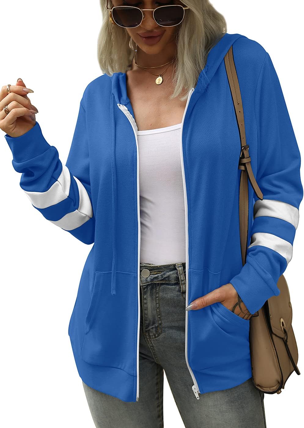 Hoodies for Women Zip Up Active Long Sleeve Lightweight Sweatshirts with Pocket