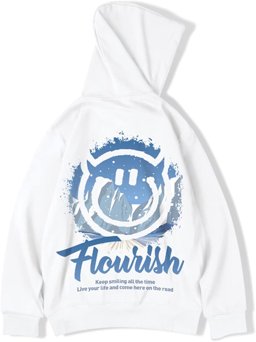 Men's 3D Graphic Hoodies Novelty Sweatshirts with smile Printed Fashion Sport Pocket Jacket Pullover Tops