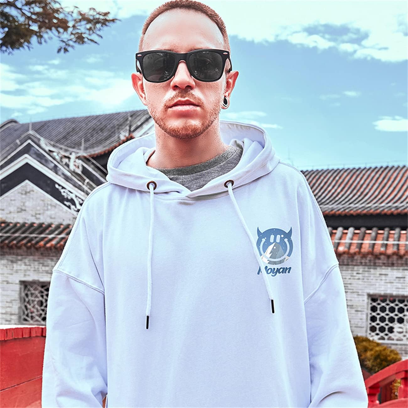 Men's 3D Graphic Hoodies Novelty Sweatshirts with smile Printed Fashion Sport Pocket Jacket Pullover Tops