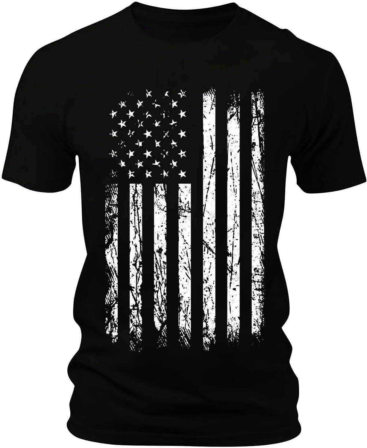Crew Neck Short Sleeve T-Shirts Flag Graphic Tees