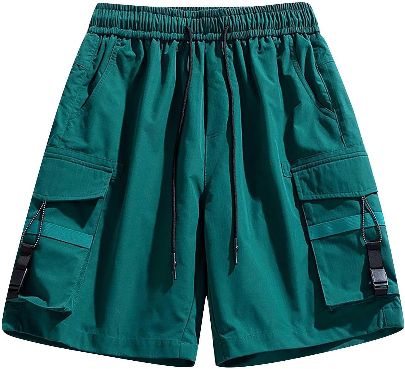 Cargo Shorts for Men Trending Big Work Shorts Utility Split Solid Expandable Waist Pants